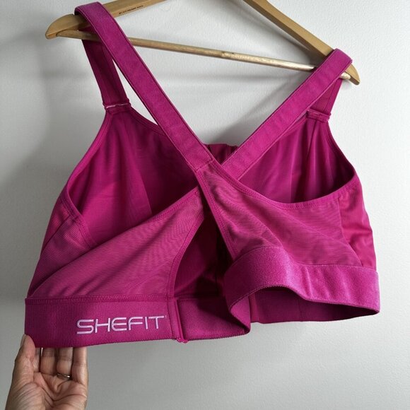 SheFit Ultimate Sports Bra Womens 6Luxe Pink Zip Front Adjustable High Impact - Picture 6 of 8